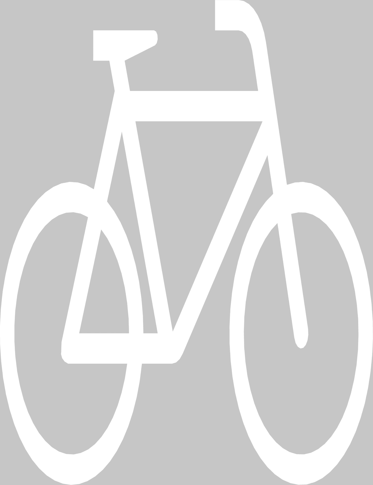 Markierungssymbol Radfahrer rechts, Größe: 1300 x 1000 mm