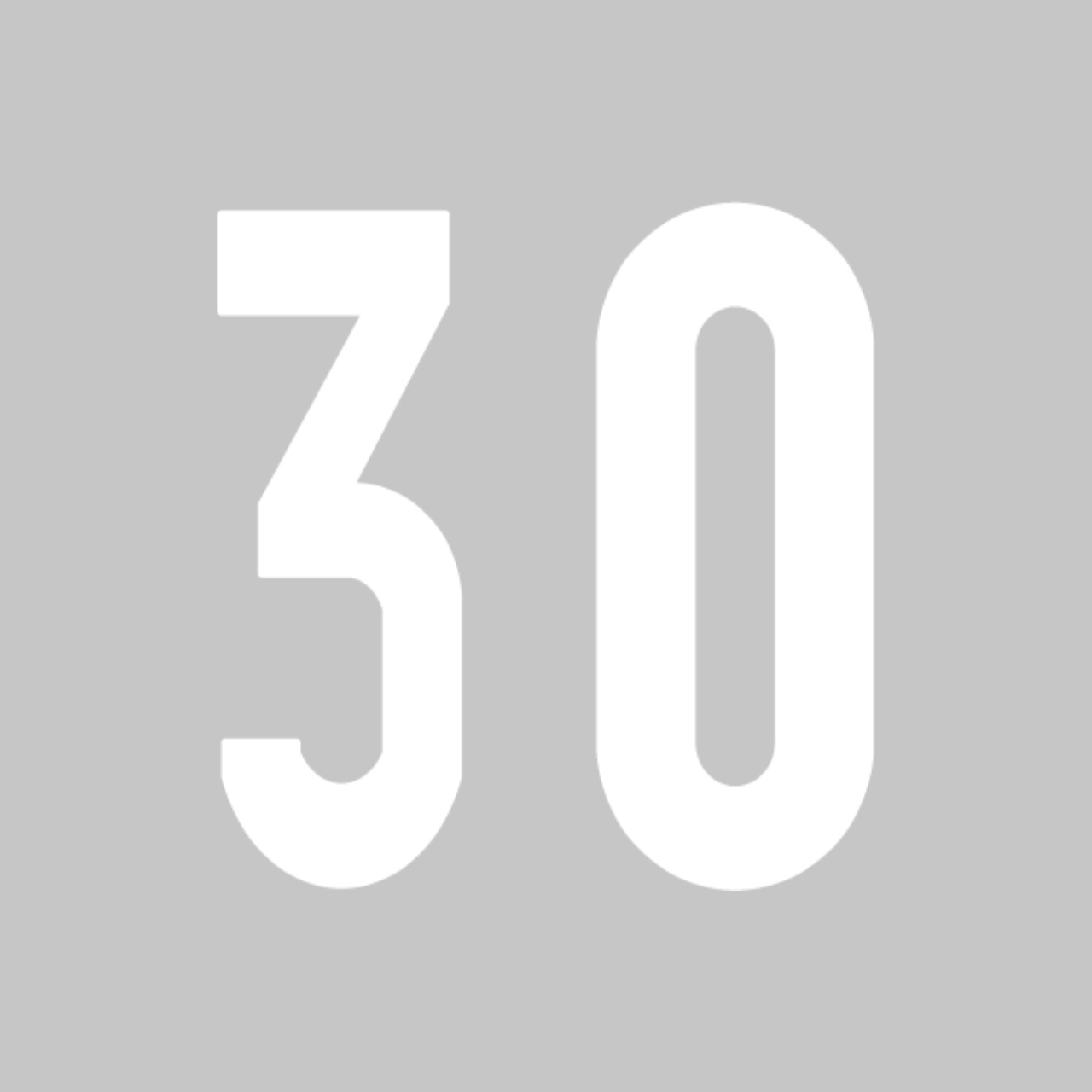 Markierungssymbol Zahlen ”30”, Größe: 4000 mm