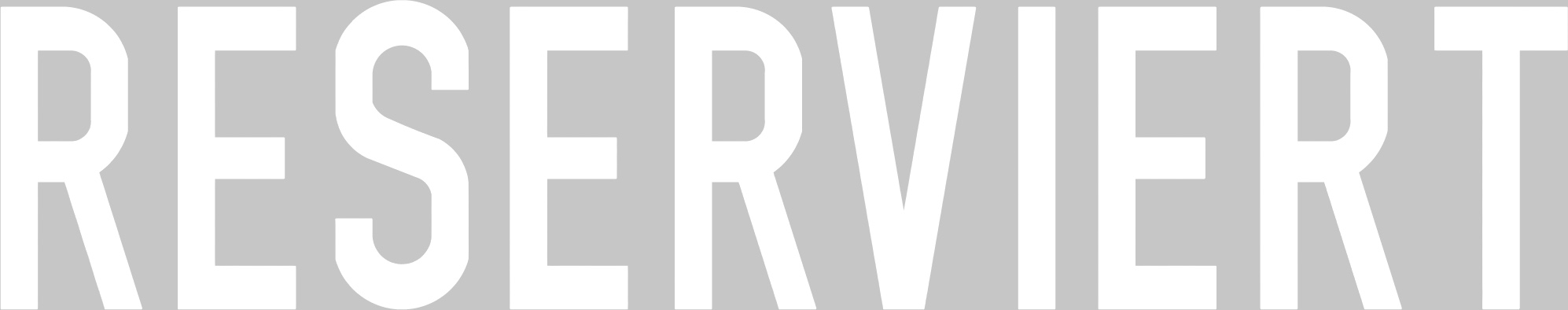 Markierungssymbol Buchstaben ”RESERVIERT”, in verschiedene Größen