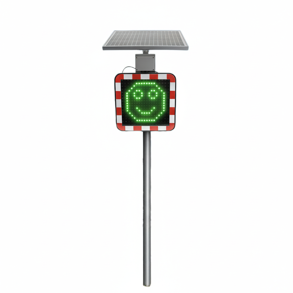 Geschwindigkeitsanzeige mit Smiley-Funktion